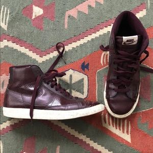 Women’s Size 8 Nike Blazers - Maroon Snake Skin